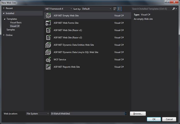 Create a empty website